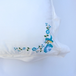 Embroidery ivory cotton satin pillow cover
